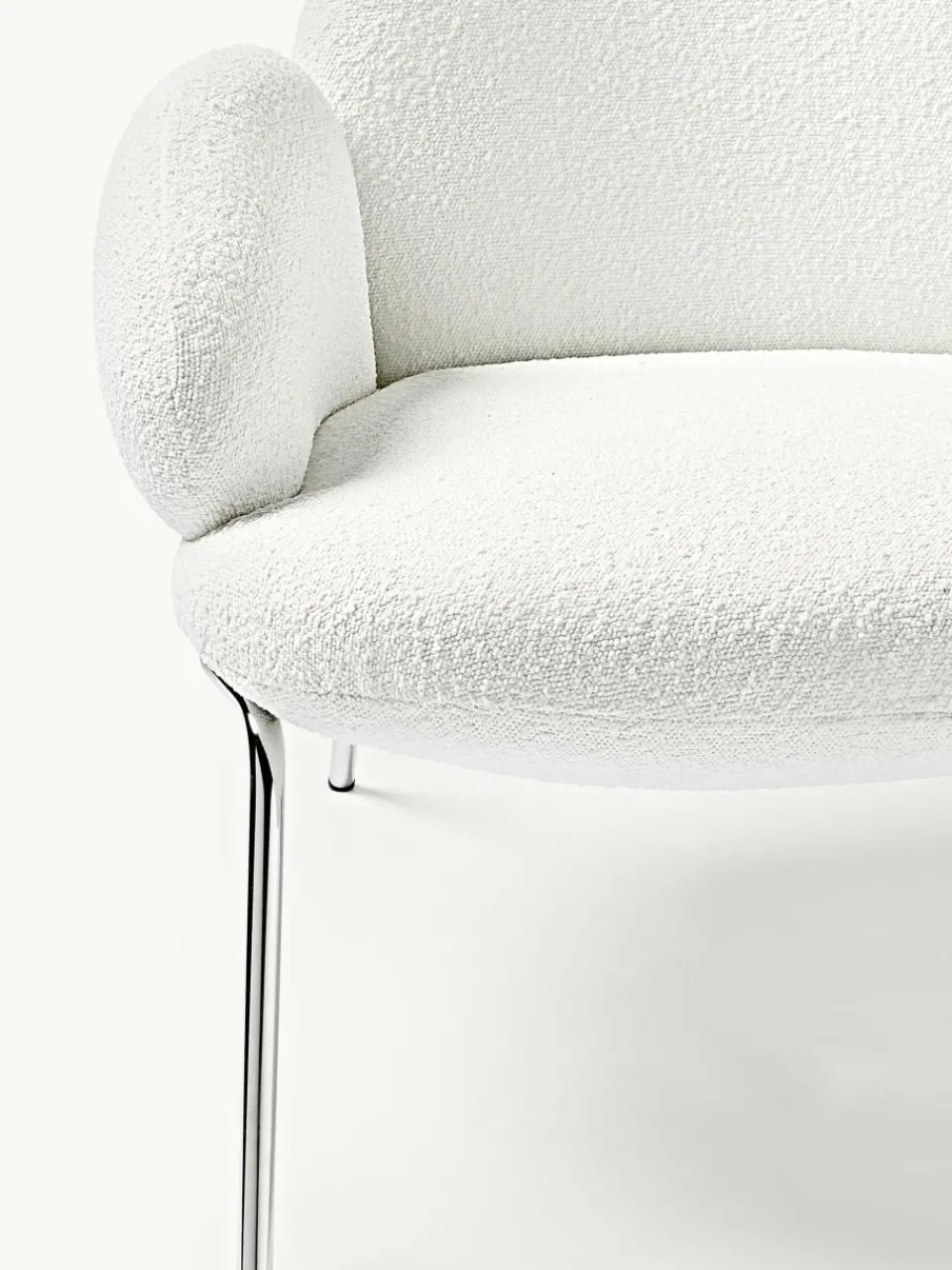 Bouclé fauteuil Luan met metalen poten^Westwing Collection New