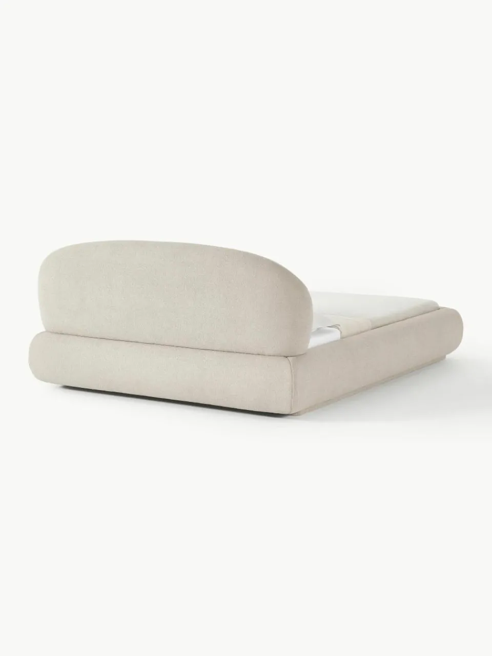 Bouclé gestoffeerd bed Alba met afgeronde hoeken^Westwing Collection Online