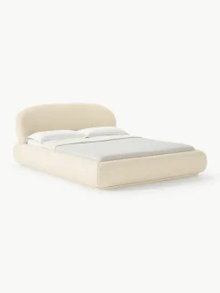 Bouclé gestoffeerd bed Alba met afgeronde hoeken^Westwing Collection Clearance