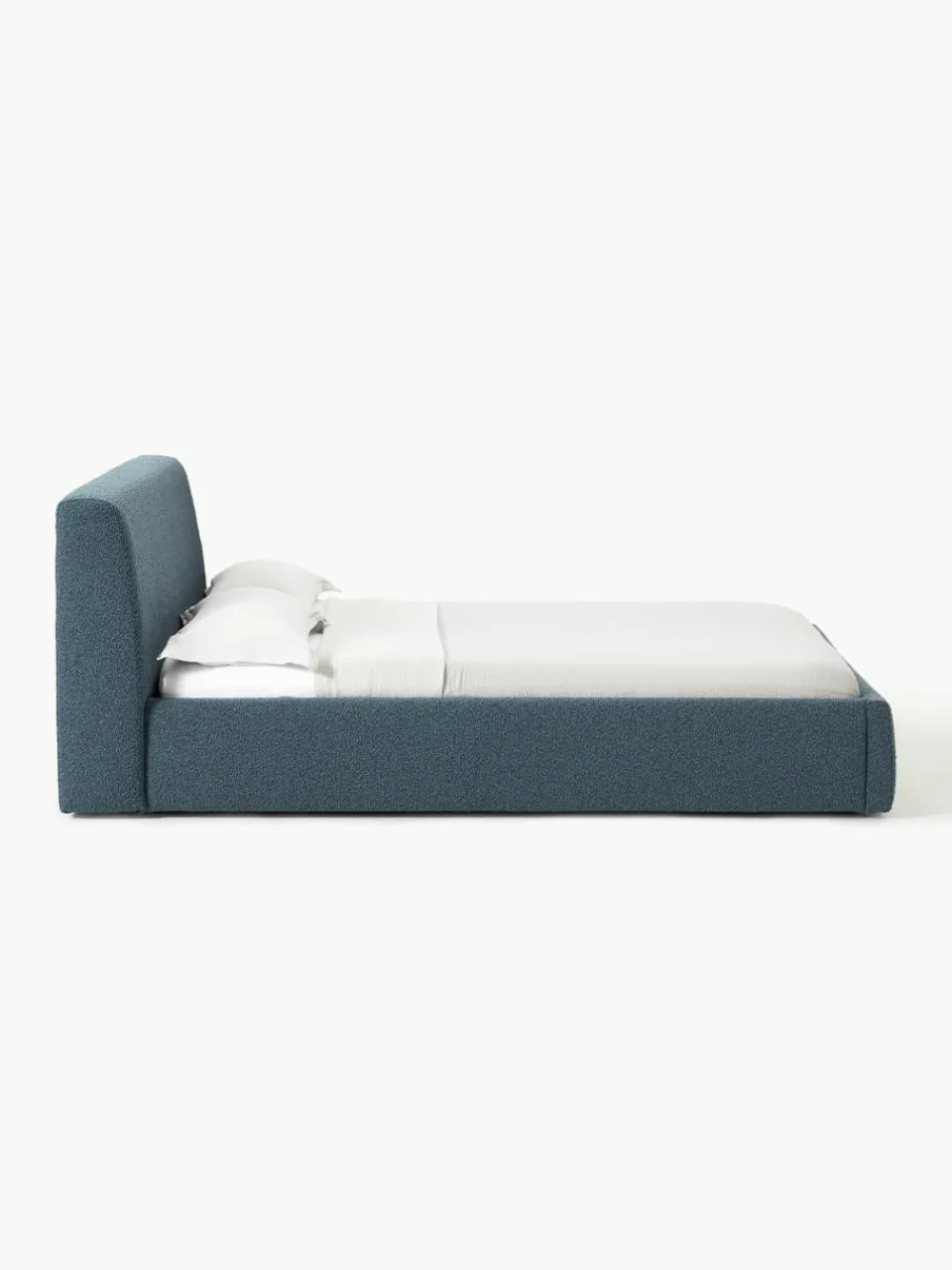 Bouclé gestoffeerd bed Cloud met opbergruimte^Westwing Collection Hot