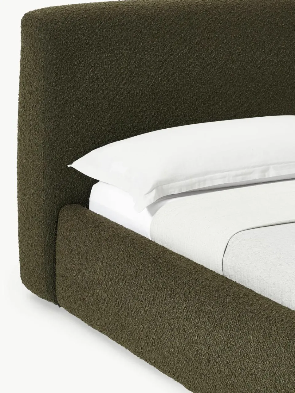 Bouclé gestoffeerd bed Cloud met opbergruimte^Westwing Collection Clearance