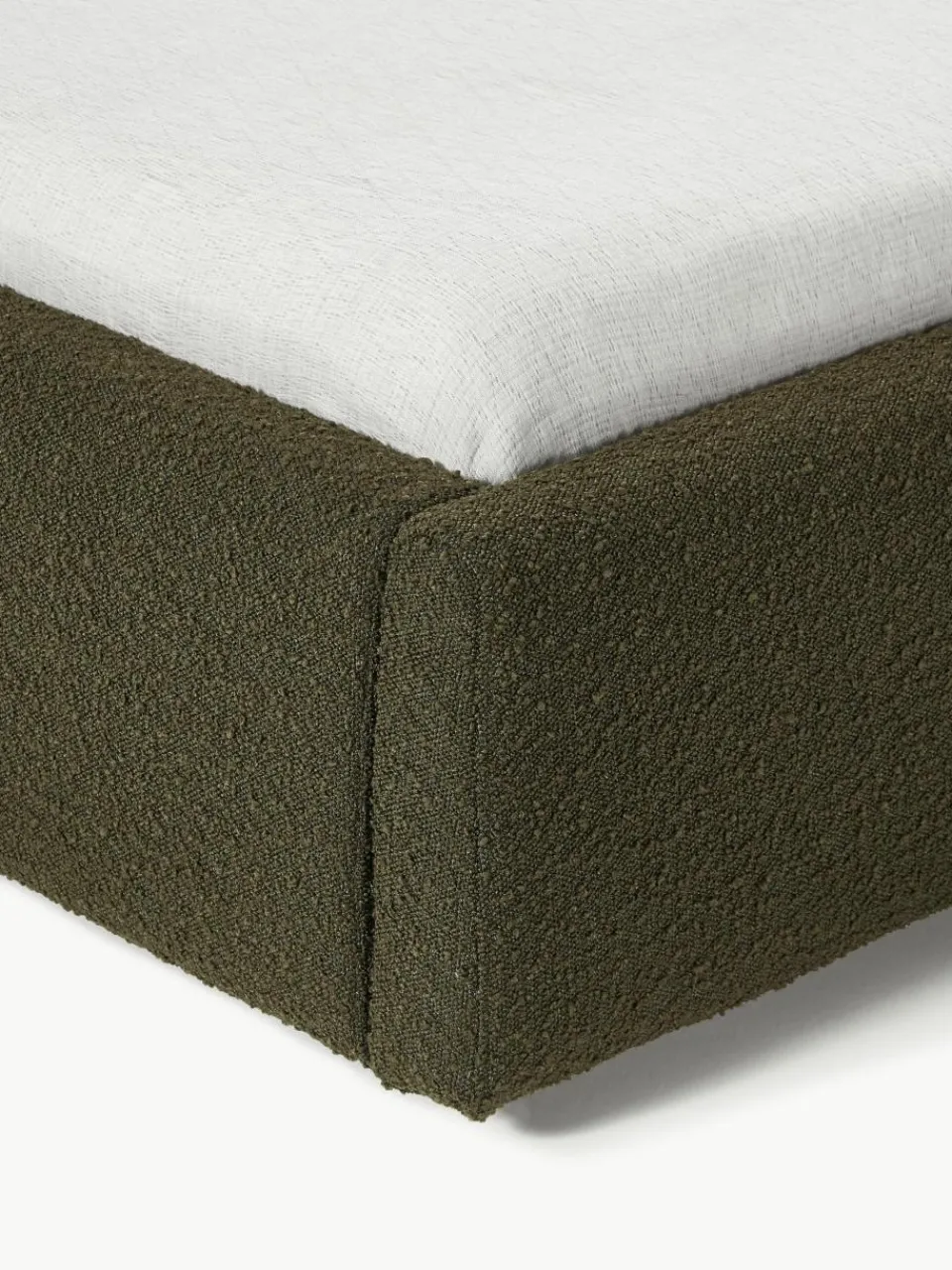 Bouclé gestoffeerd bed Cloud met opbergruimte^Westwing Collection Clearance