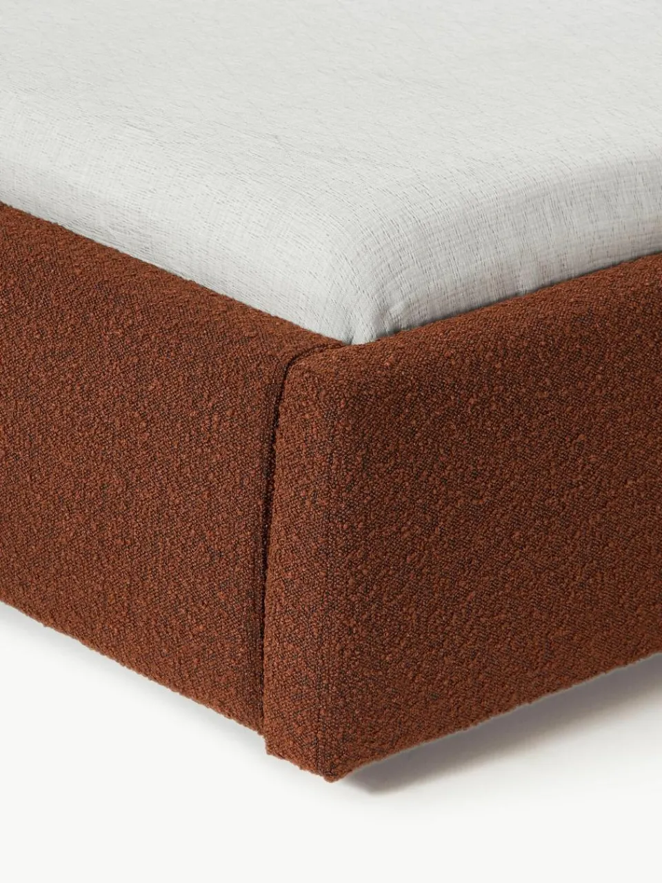 Bouclé gestoffeerd bed Cloud met opbergruimte^Westwing Collection Online