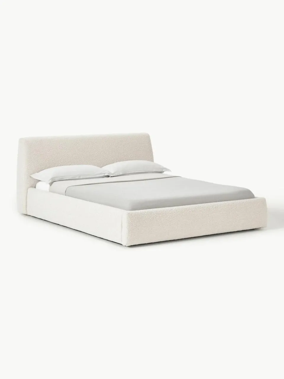 Bouclé gestoffeerd bed Cloud met opbergruimte^Westwing Collection Clearance