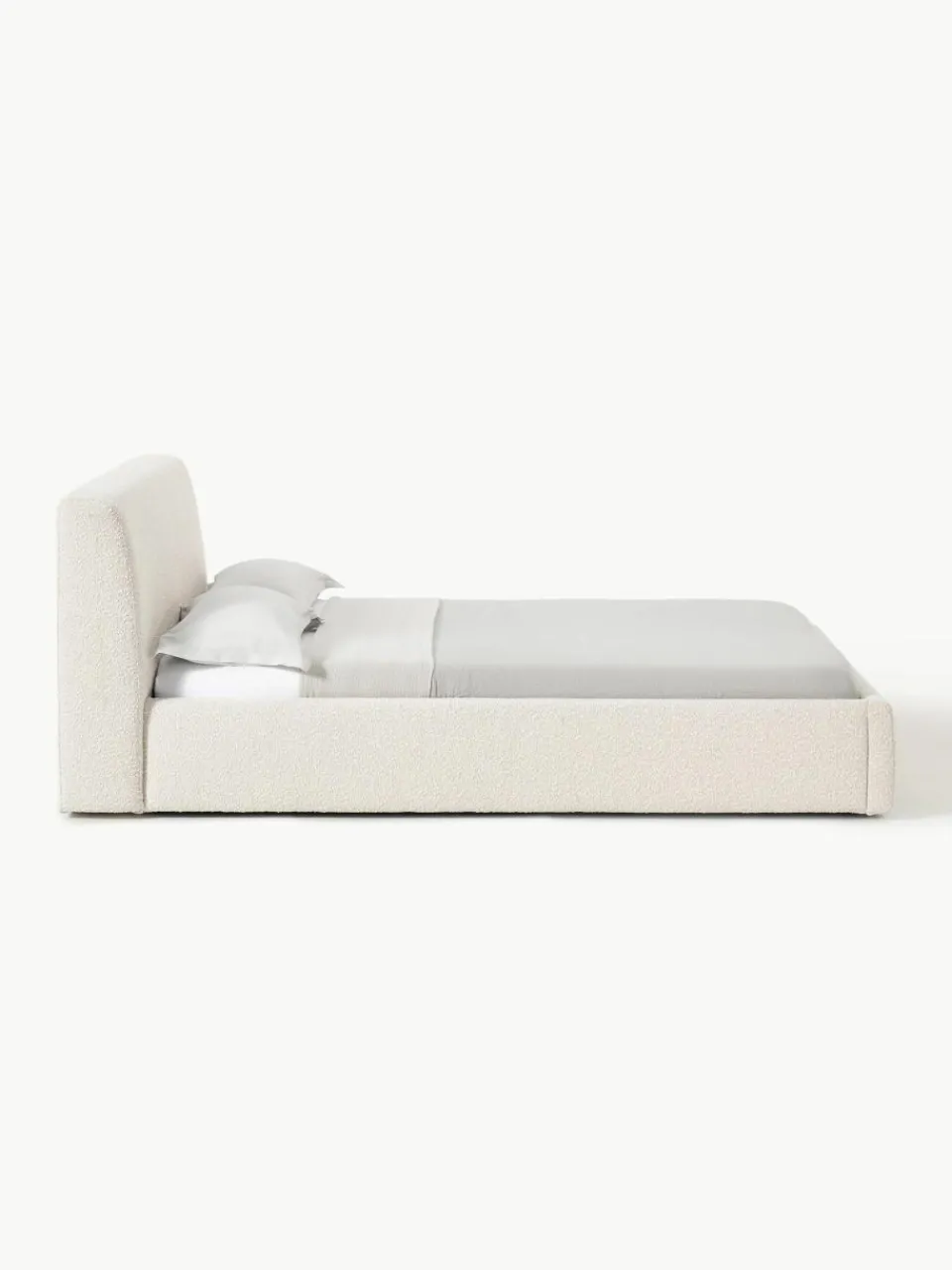 Bouclé gestoffeerd bed Cloud met opbergruimte^Westwing Collection Clearance