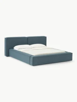 Bouclé gestoffeerd bed Lennon met opbergruimte^Westwing Collection New