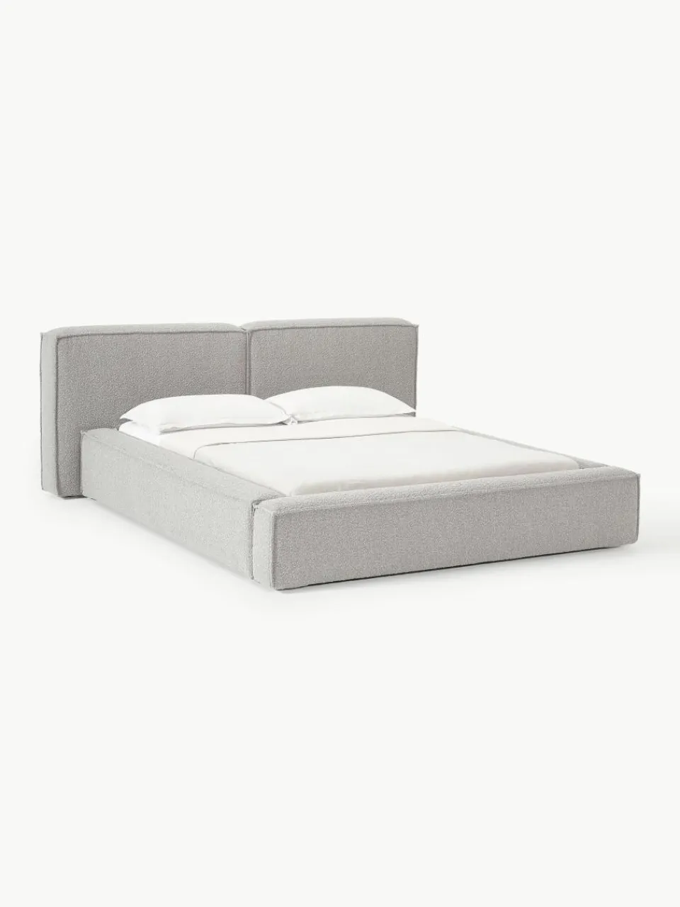 Bouclé gestoffeerd bed Lennon met opbergruimte^Westwing Collection Outlet