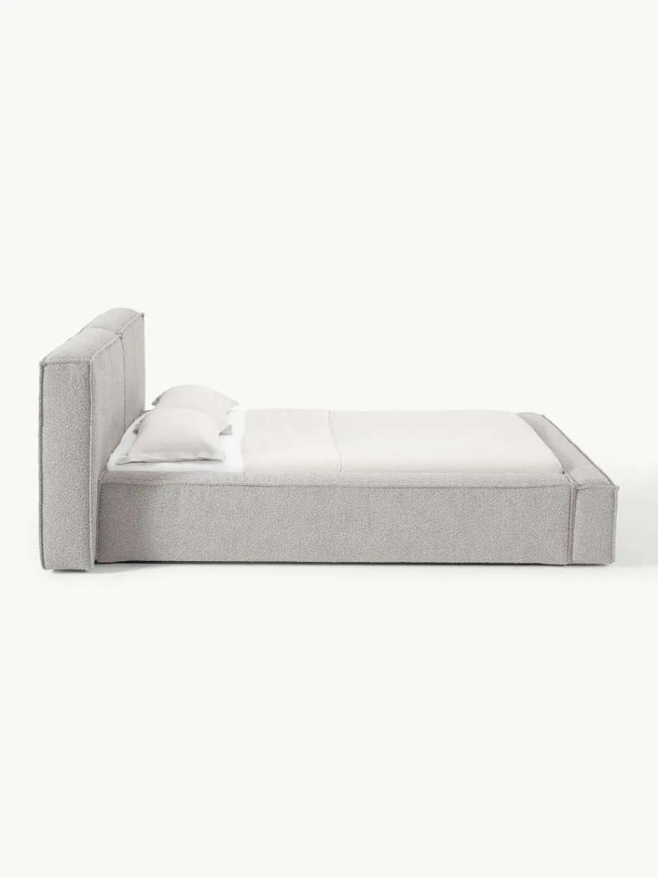 Bouclé gestoffeerd bed Lennon met opbergruimte^Westwing Collection Outlet
