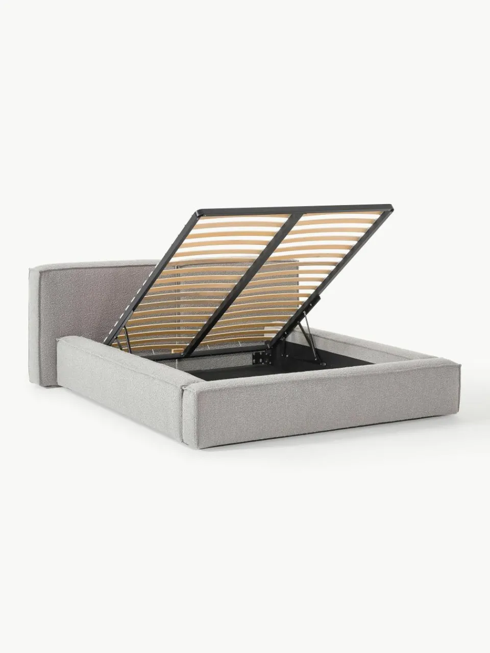 Bouclé gestoffeerd bed Lennon met opbergruimte^Westwing Collection Outlet