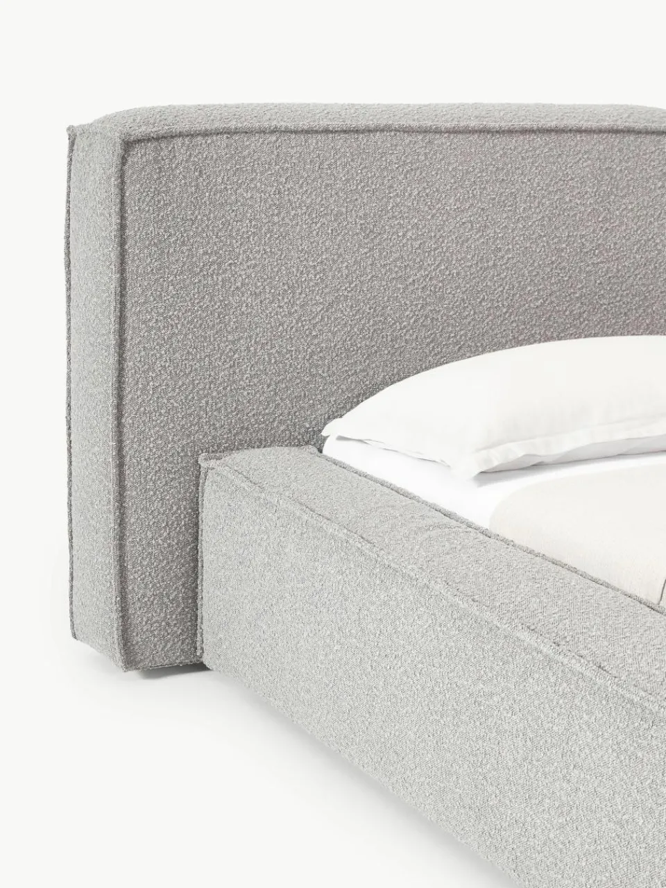 Bouclé gestoffeerd bed Lennon met opbergruimte^Westwing Collection Outlet