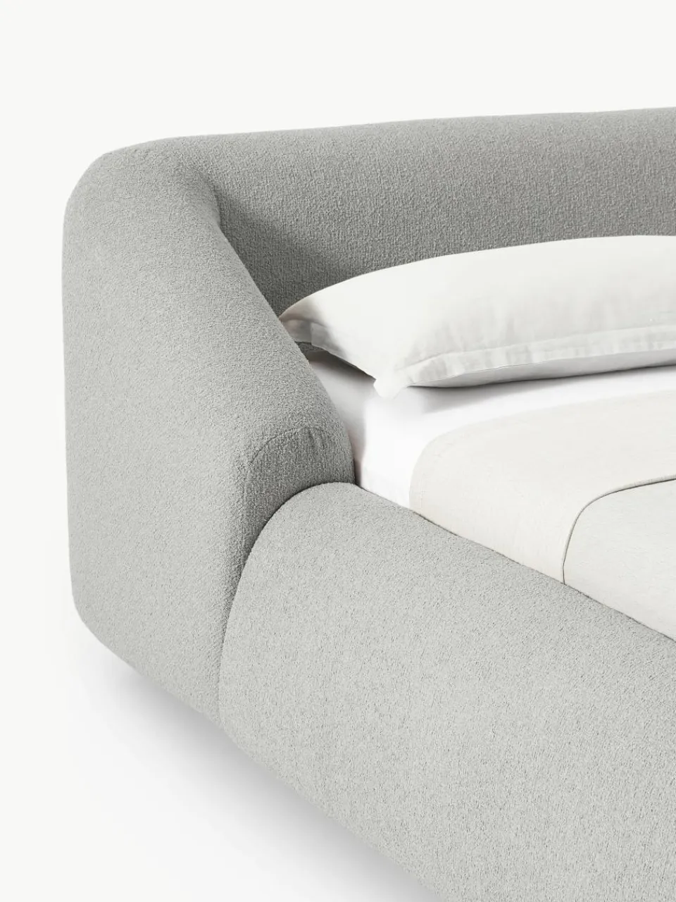 Bouclé gestoffeerd bed Sofia^Westwing Collection Outlet