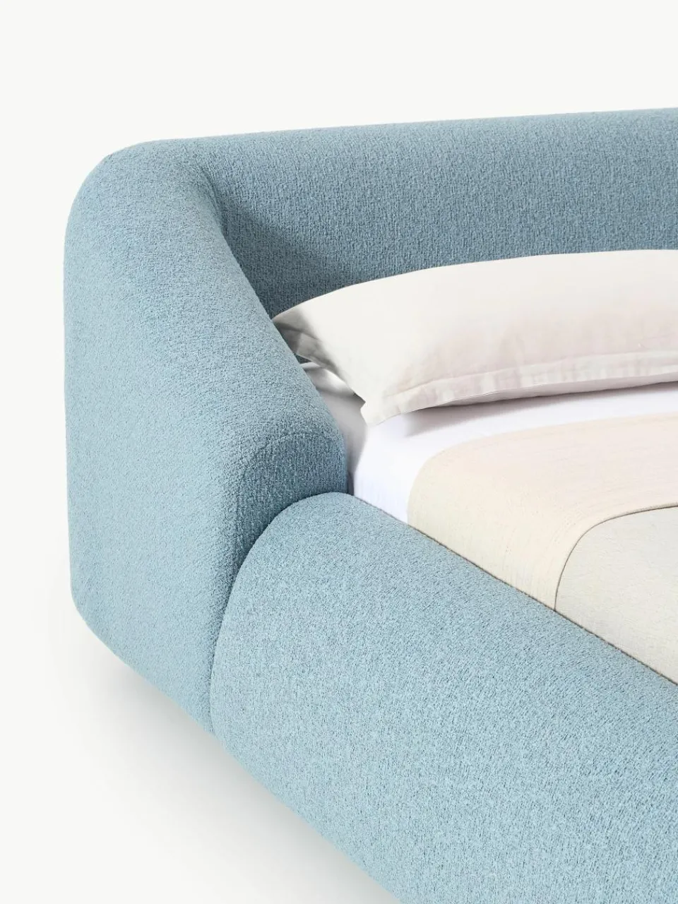 Bouclé gestoffeerd bed Sofia^Westwing Collection Discount