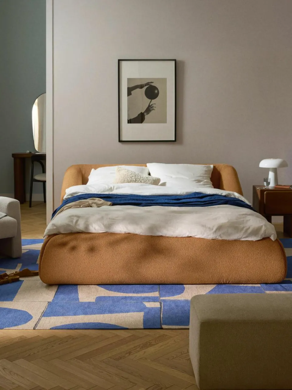 Bouclé gestoffeerd bed Sofia^Westwing Collection Clearance