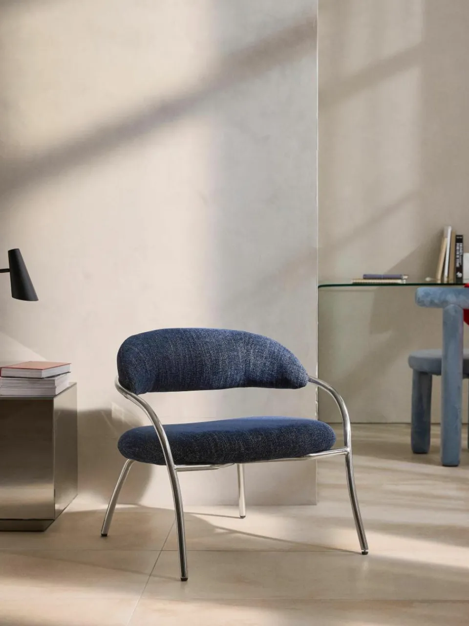 Bouclé loungefauteuil Dodo^Westwing Collection Hot