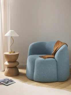 Bouclé loungefauteuil Fleur^Westwing Collection Clearance