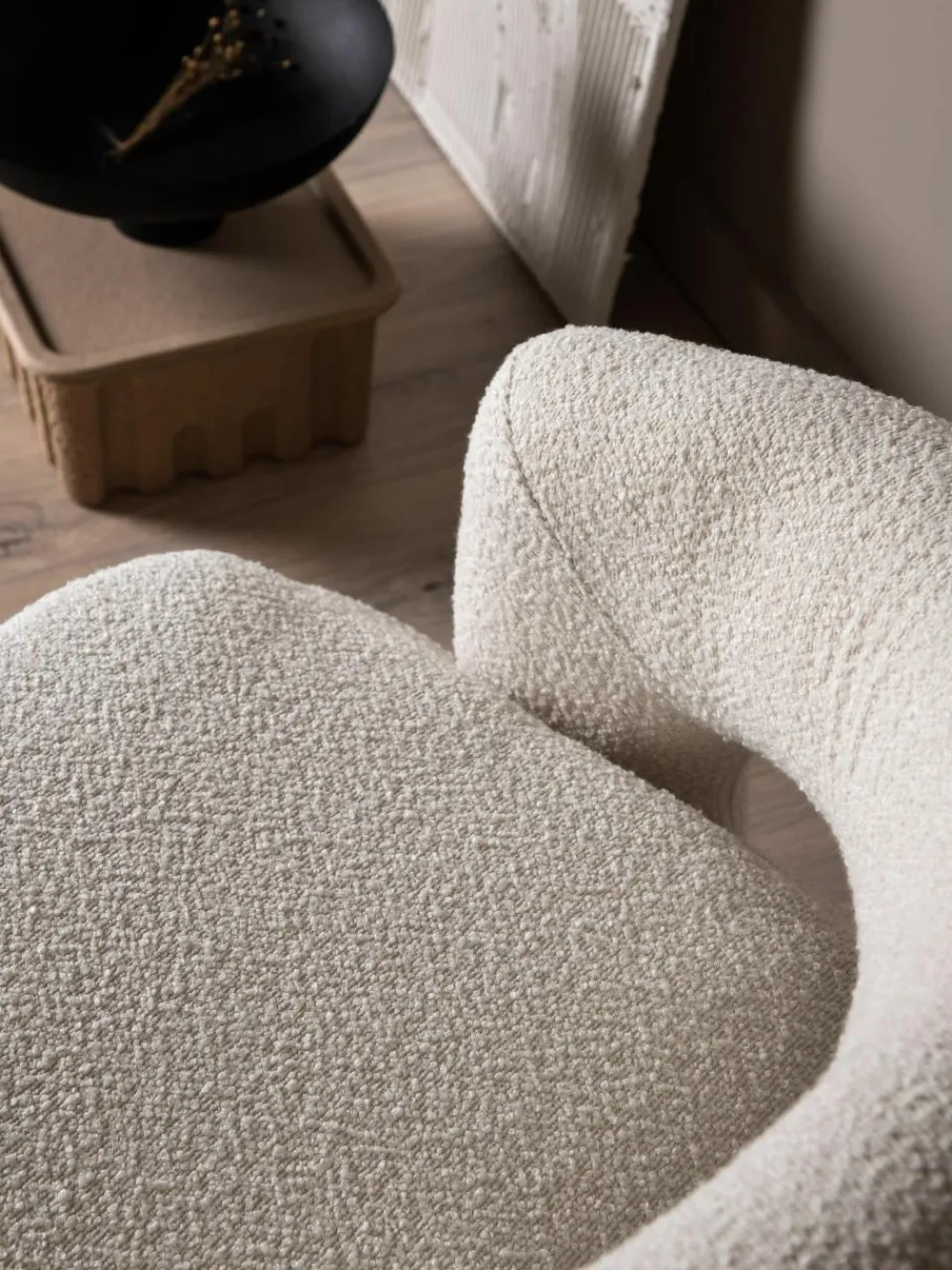 Bouclé loungefauteuil Laurel met draaifunctie^Westwing Outlet