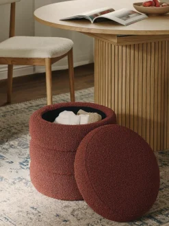 Bouclé poef Alto met opbergruimte^Westwing Collection Best