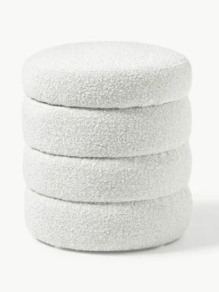 Bouclé poef Alto met opbergruimte^Westwing Collection Outlet