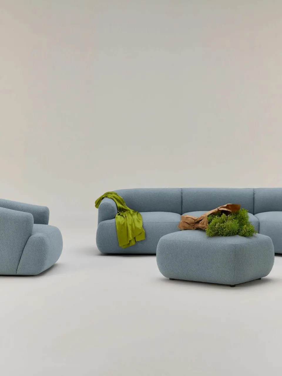Bouclé poef Sofia^Westwing Collection Outlet