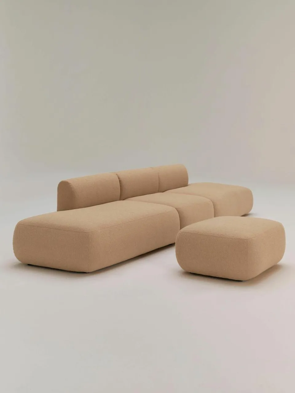 Bouclé poef Sofia^Westwing Collection New