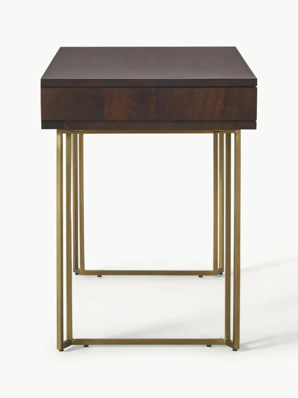 Bureau Luca van mangohout met visgraat-patroon^Westwing Collection Online
