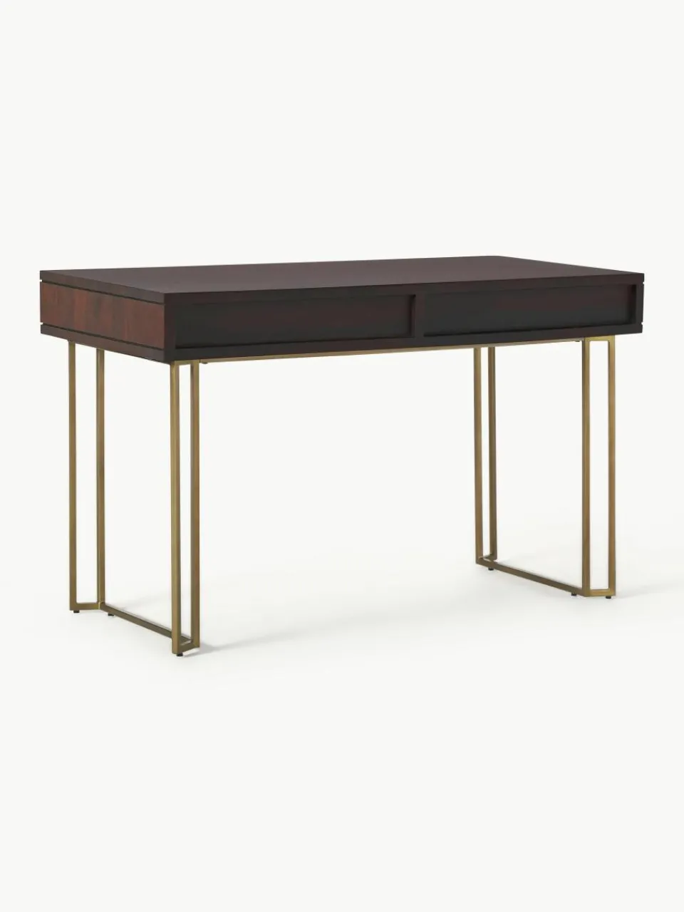 Bureau Luca van mangohout met visgraat-patroon^Westwing Collection Online
