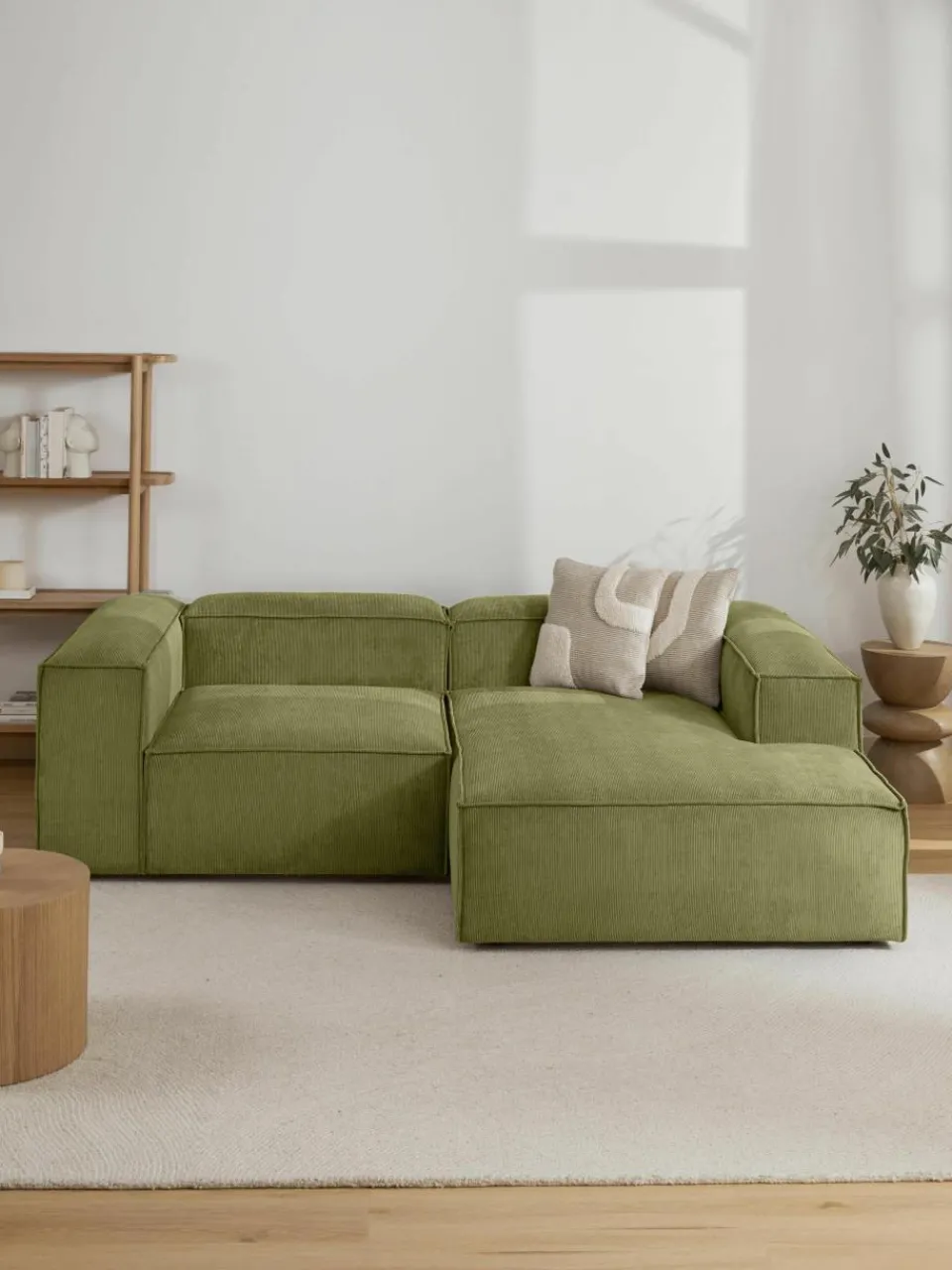 Chaise longue hoekmodule Lennon van corduroy^Westwing Collection Fashion