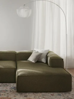 Chaise longue hoekmodule Lennon uit bouclé^Westwing Collection Best