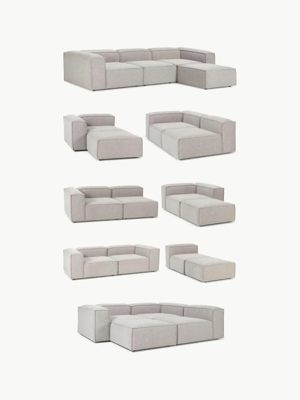 Chaise longue module Lennon van bouclé^Westwing Collection Outlet