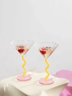 Cocktailglazen Curve van borosilicaatglas, 2 stuks^&k Amsterdam New