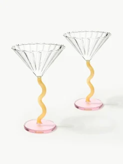 Cocktailglazen Curve van borosilicaatglas, 2 stuks^&k Amsterdam New
