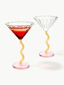 Cocktailglazen Curve van borosilicaatglas, 2 stuks^&k Amsterdam New
