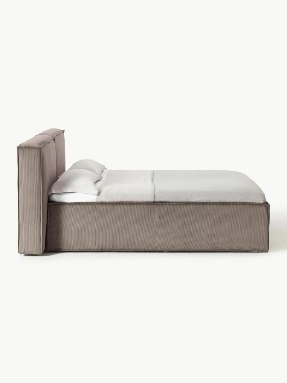 Corduroy boxspring bed Lennon^Westwing Collection Online