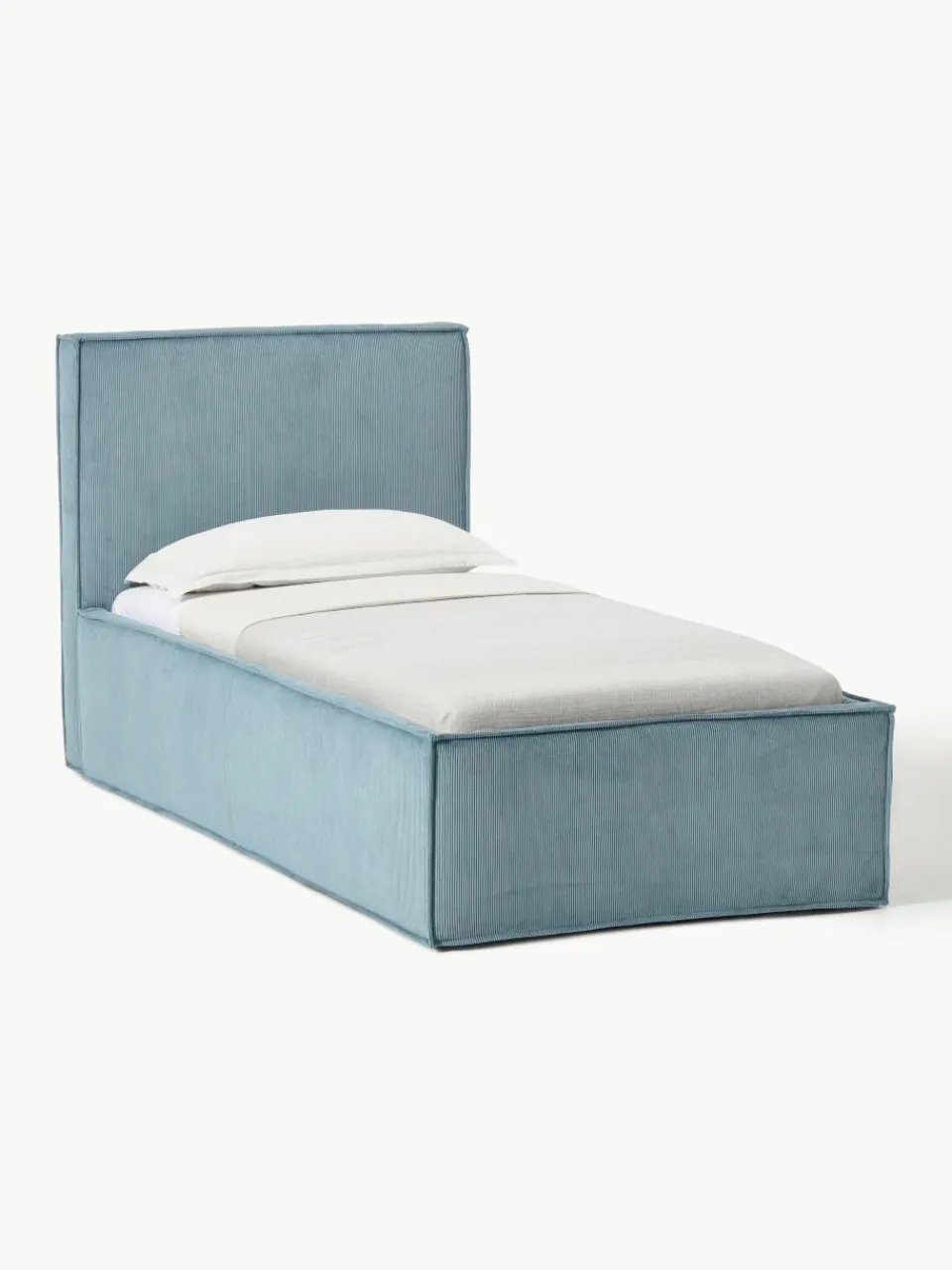 Corduroy eenpersoonsbed Dream met opbergruimte^Westwing Collection New