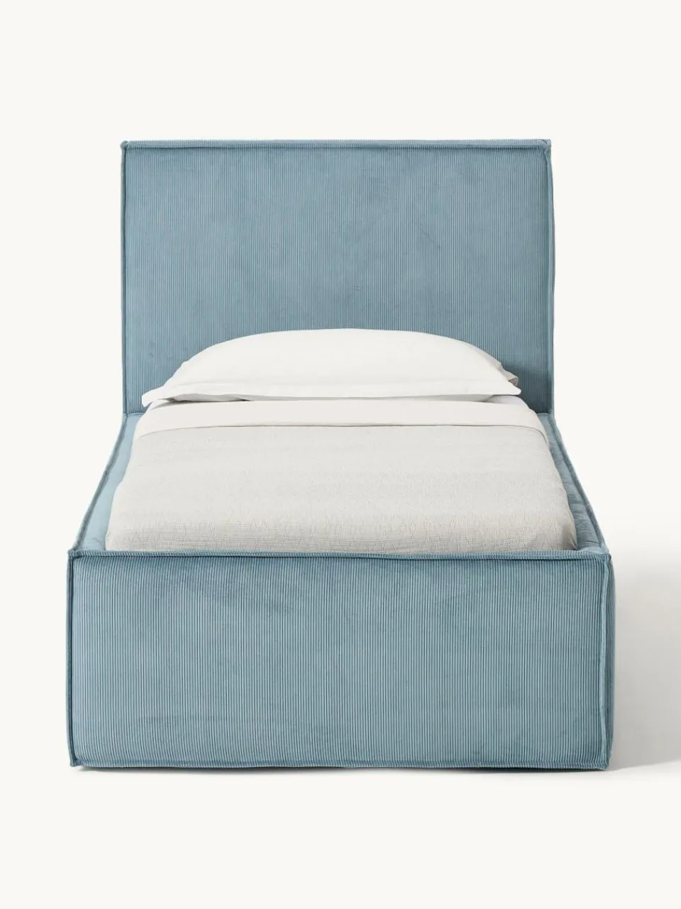 Corduroy eenpersoonsbed Dream met opbergruimte^Westwing Collection New