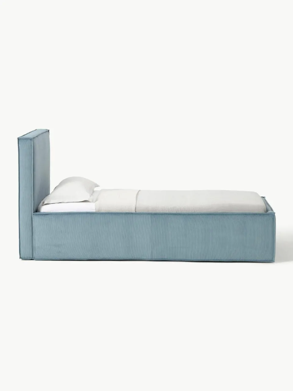 Corduroy eenpersoonsbed Dream met opbergruimte^Westwing Collection New
