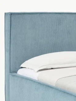 Corduroy eenpersoonsbed Dream met opbergruimte^Westwing Collection New