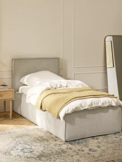 Corduroy eenpersoonsbed Dream met opbergruimte^Westwing Collection New