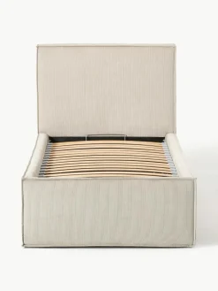 Corduroy eenpersoonsbed Dream met opbergruimte^Westwing Collection New
