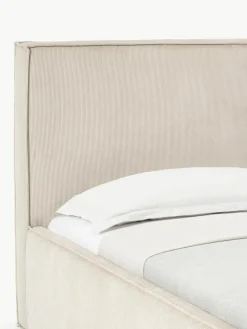 Corduroy eenpersoonsbed Dream met opbergruimte^Westwing Collection New