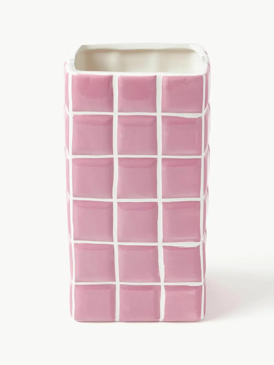 Design vaas Tile met tegellook, H 21 cm^&k Amsterdam Discount