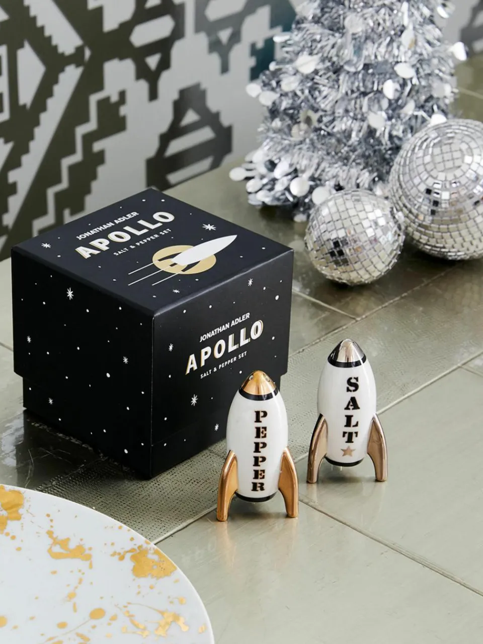 Design zout- en peperstrooier Apollo, vergulden, set van 2^Jonathan Adler Best