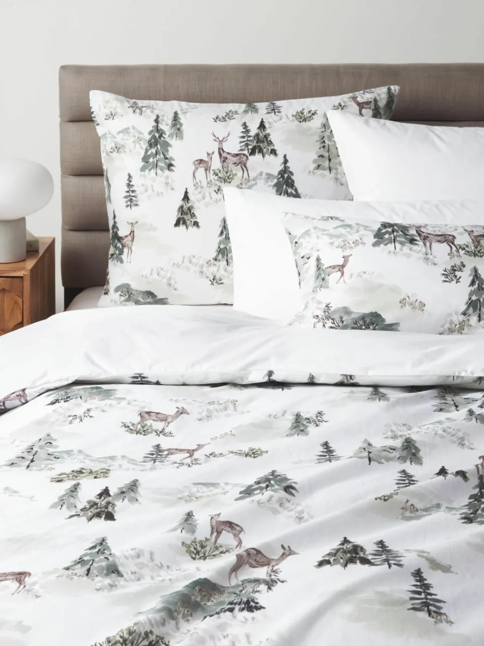 Designer katoenen perkal dekbedovertrek Forest^Westwing Collection Discount