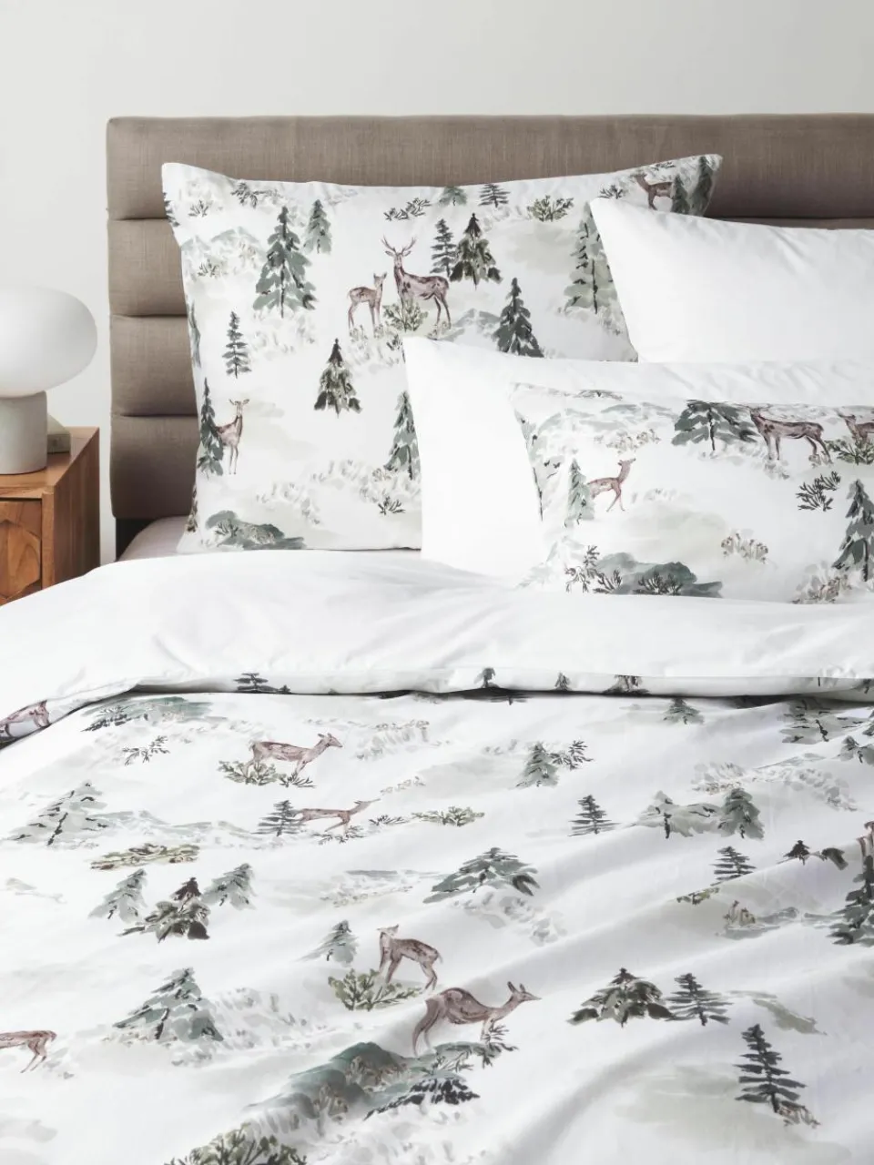 Designer katoenen perkale kussenhoes Forest^Westwing Collection Fashion