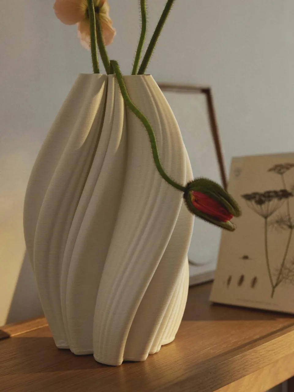 3D-geprinte vaas Melody van porselein, H 29 cm^Westwing Collection Best