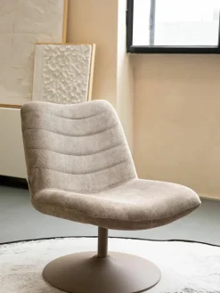 Draaibar corduroy loungefauteuil Bubba^Zuiver Fashion