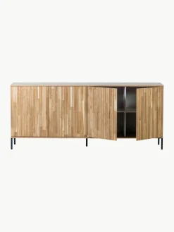 Dressoir Avourio van eikenhout met geribde voorzijde^Westwing Sale