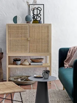 Dressoir Sanna van grenenhout en rotan^Bloomingville Hot