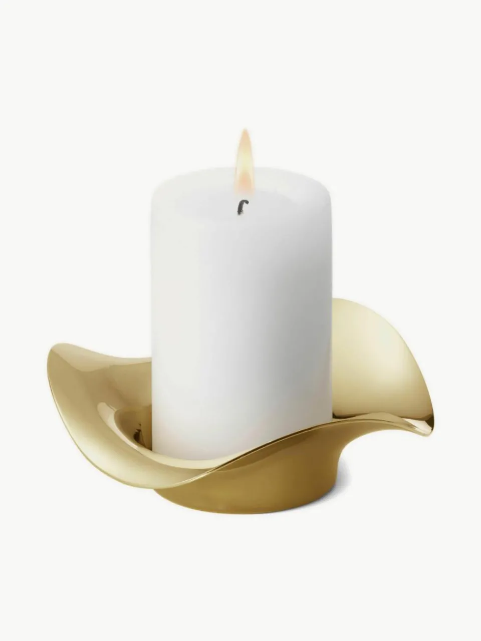 Edelstalen kandelaar Cobra in organische vorm^GEORG JENSEN Best