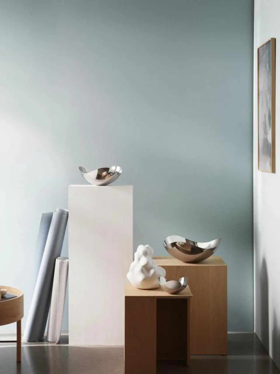 Edelstalen serveerschaal Bloom in organische vorm^GEORG JENSEN Online